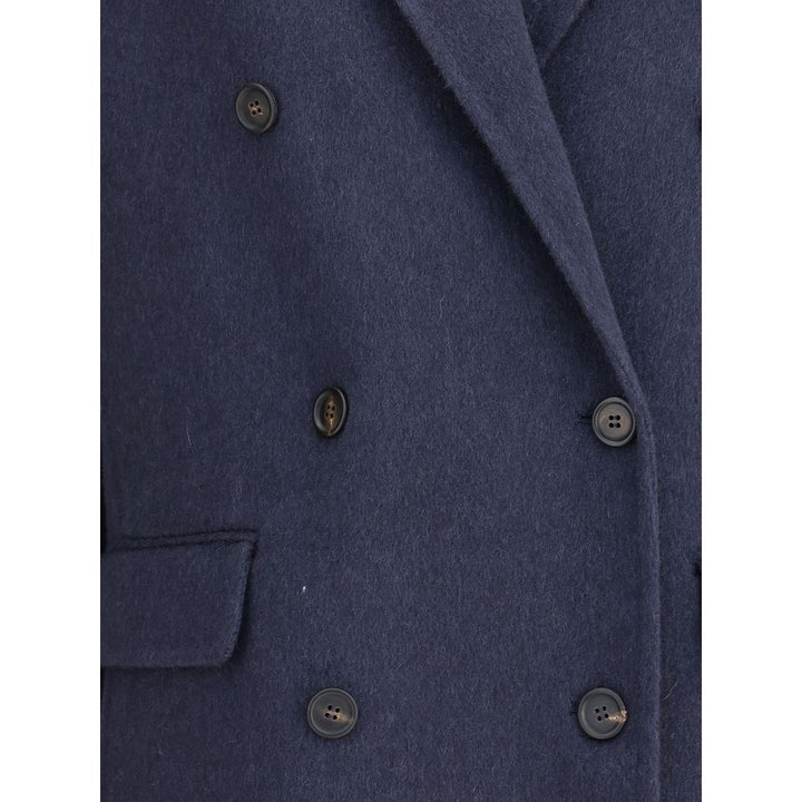 Brunello Cucinelli Blue Cashmere Coat