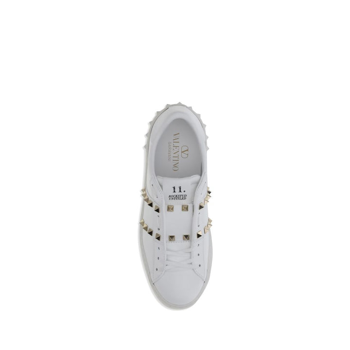 Valentino Garavani White Calf Leather Bos Taurus Low Top Sneakers