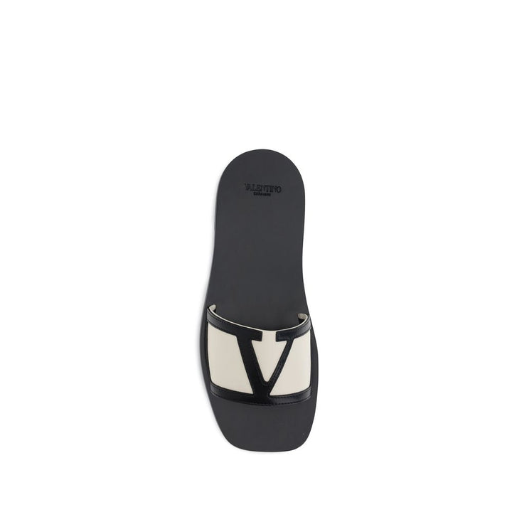 Valentino Garavani Multicolor Calf Leather Bos Taurus Flat Sandals