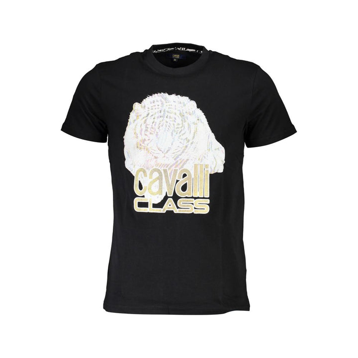 Cavalli Class Black Cotton Men T-Shirt