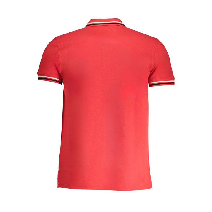 Cavalli Class Rosso Cotton Men Polo Shirt