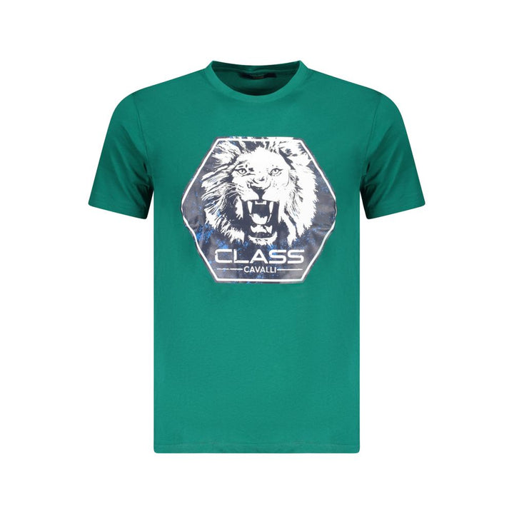 Cavalli Class Verde Cotton Men T-Shirt