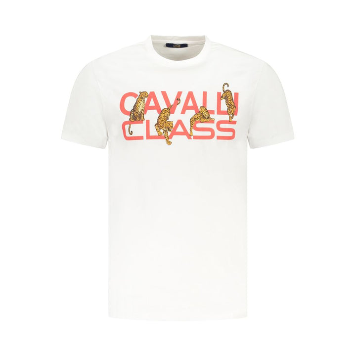 Cavalli Class White Cotton Men T-Shirt