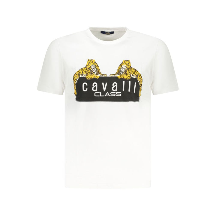 Cavalli Class Bianco Cotton Men T-Shirt