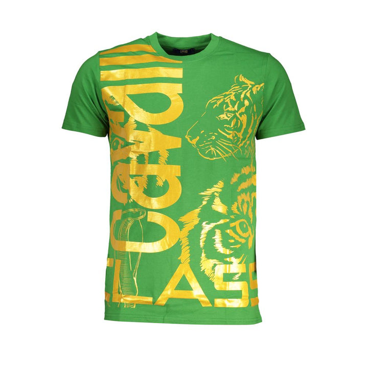 Cavalli Class Verde Cotton Mens T-Shirt