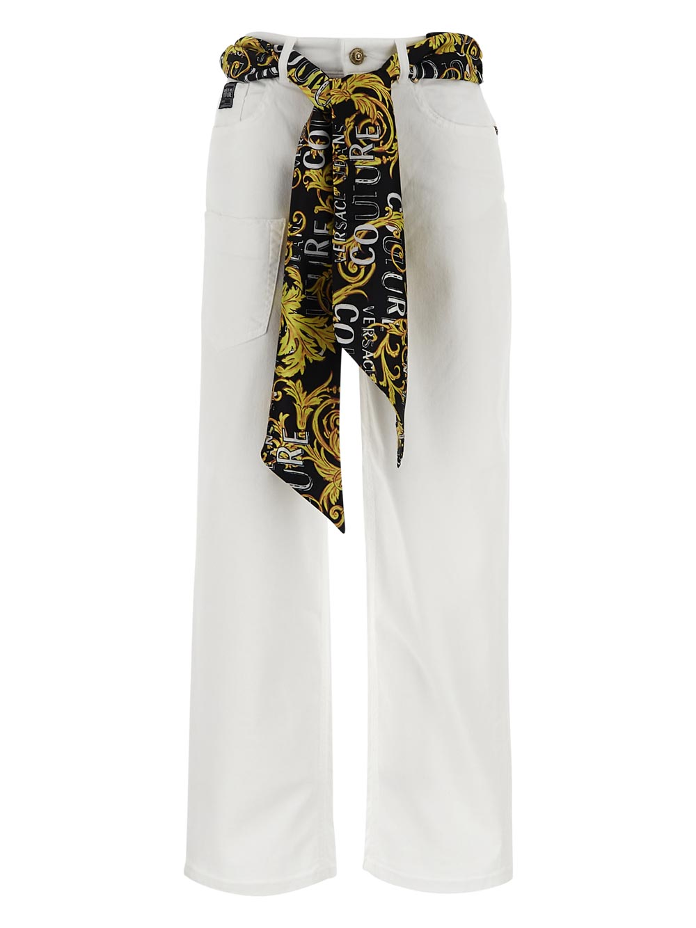 Versace Jeans Couture Scarf-Detail Straight-Leg Jeans