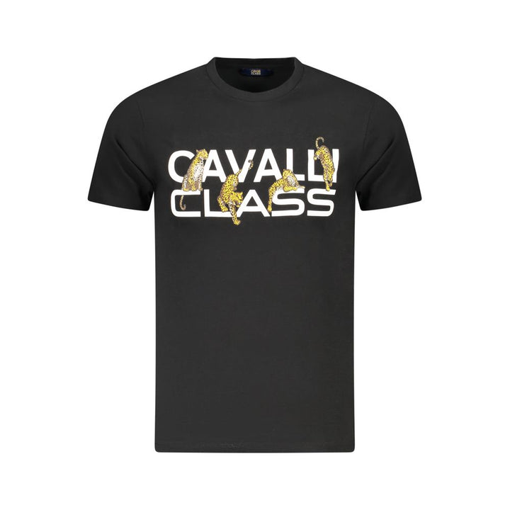 Cavalli Class Black Cotton Men T-Shirt