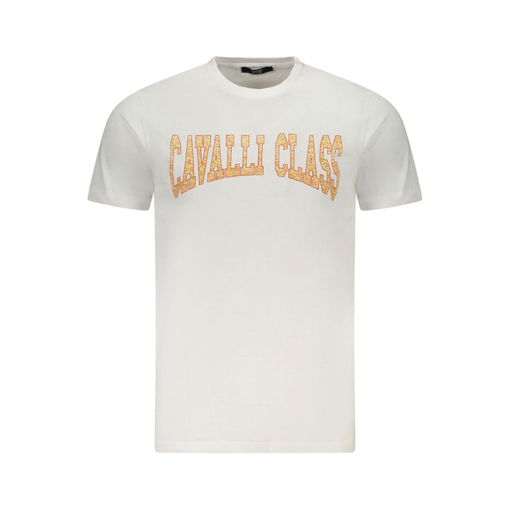 Cavalli Class White Cotton Men T-Shirt