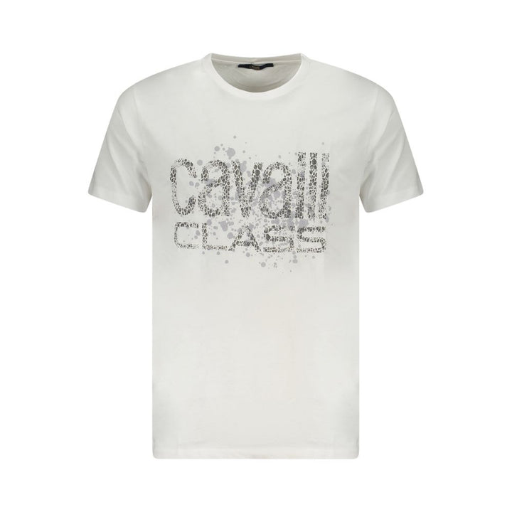 Cavalli Class White Cotton Men T-Shirt