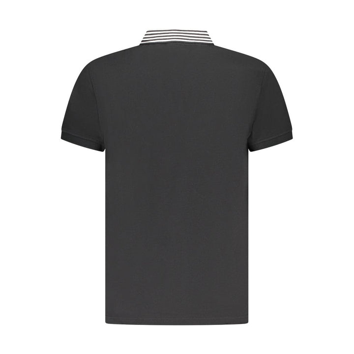 Cavalli Class Black Cotton Men Polo Shirt