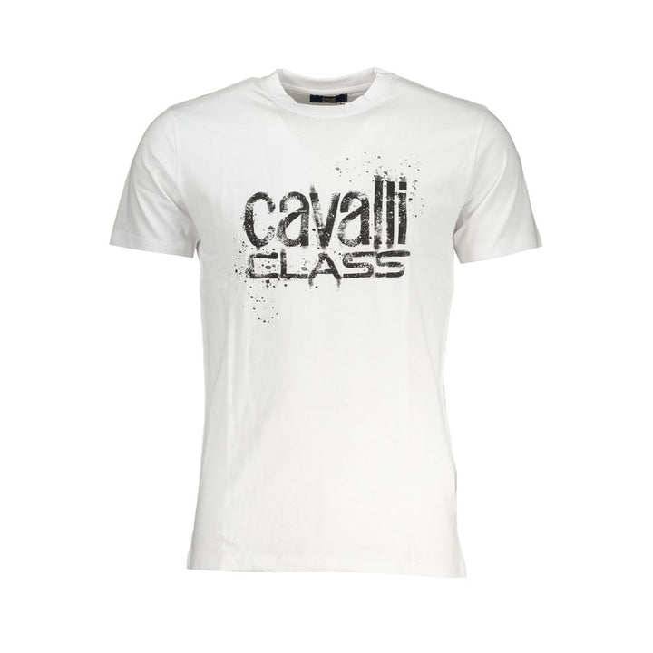 Cavalli Class Bianco Cotton Men T-Shirt