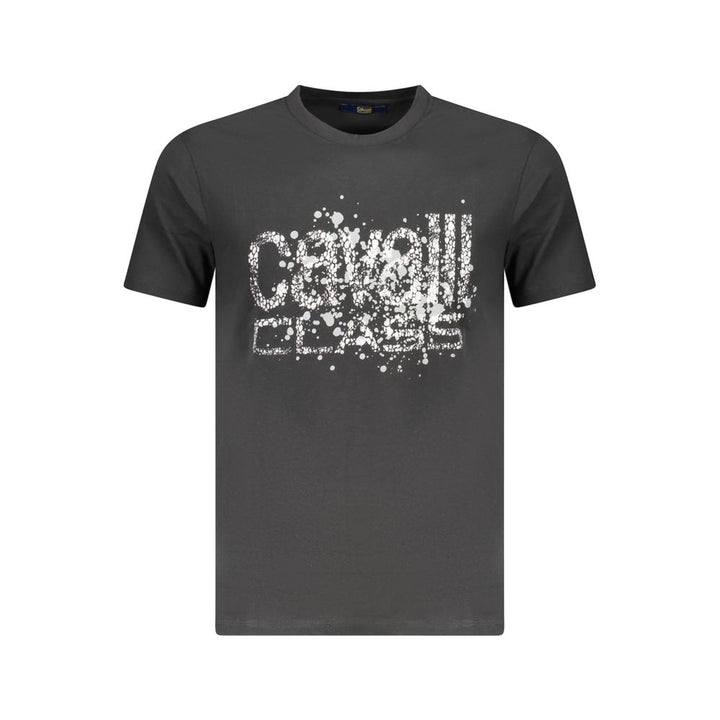 Cavalli Class Black Cotton Men T-Shirt