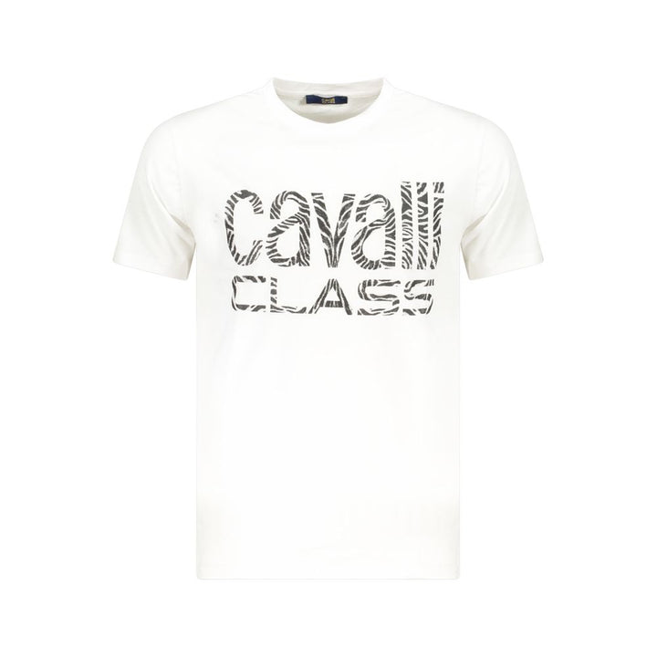 Cavalli Class White Cotton Men T-Shirt