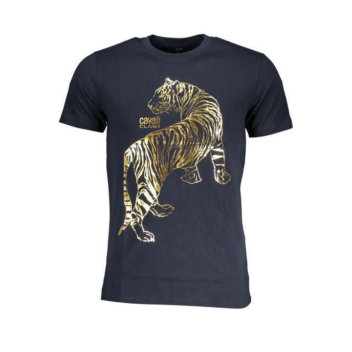 Cavalli Class Blu Cotton Men T-Shirt