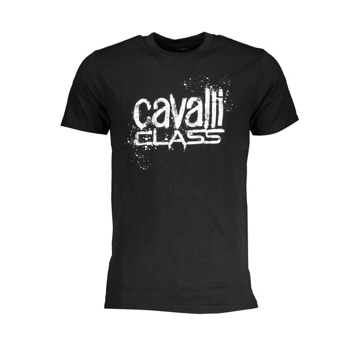 Cavalli Class Black Cotton Men T-Shirt