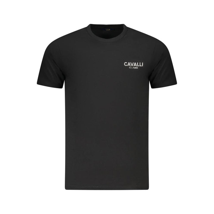 Cavalli Class Black Cotton Men T-Shirt