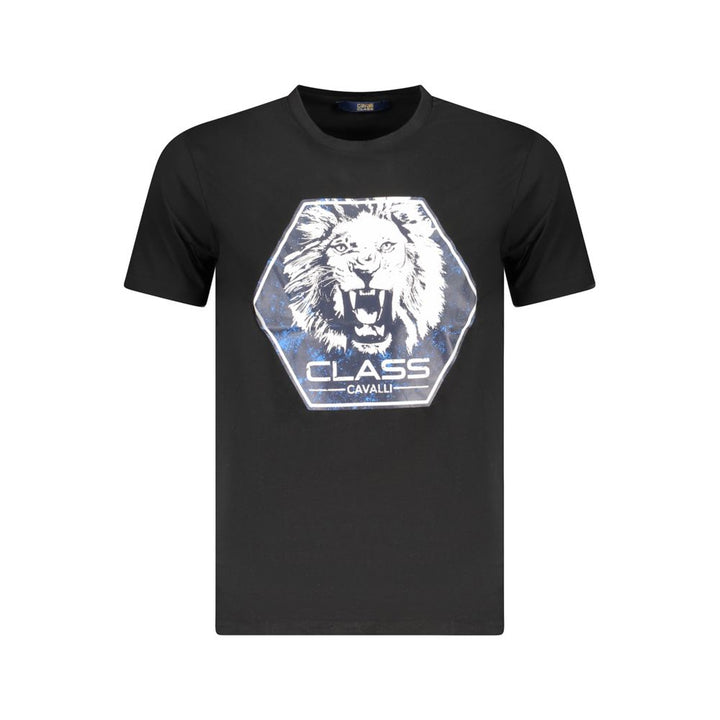 Cavalli Class Black Cotton Men T-Shirt