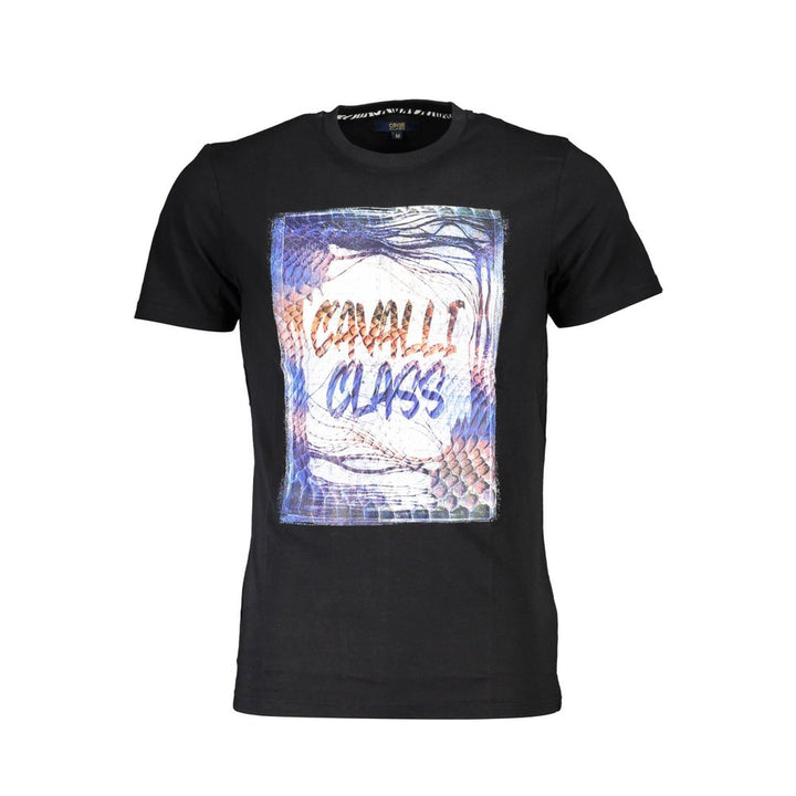 Cavalli Class Black Cotton Men T-Shirt