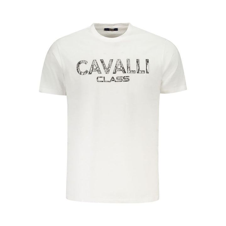 Cavalli Class White Cotton Men T-Shirt