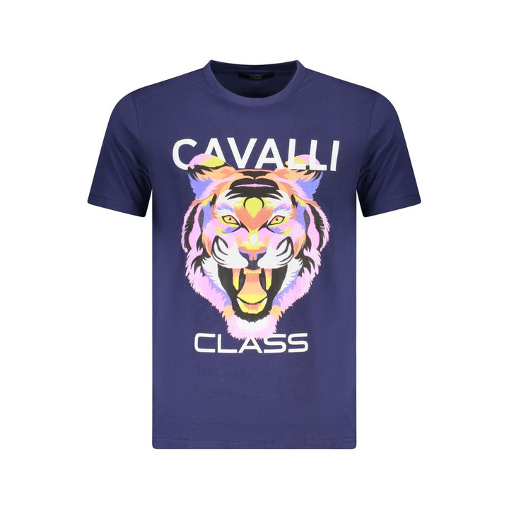 Cavalli Class Blue Cotton Men T-Shirt