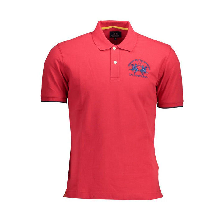 La Martina Red Cotton Polo T-Shirt