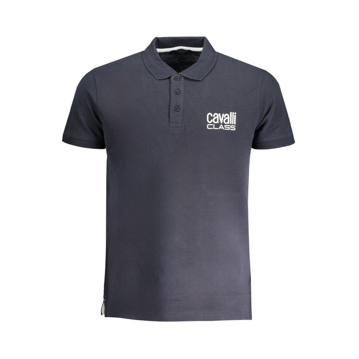Cavalli Class Blue Cotton Men's Polo Shirt