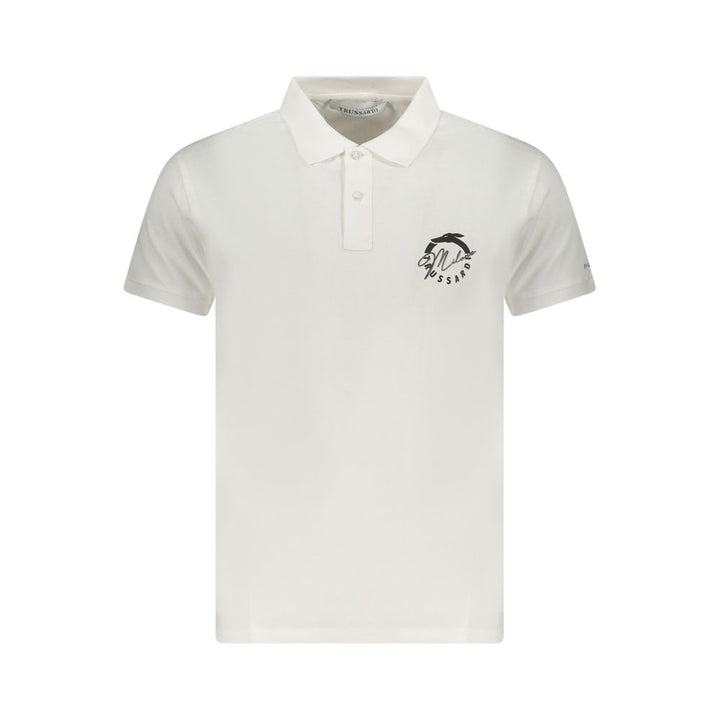Trussardi White Cotton Men Polo Shirt