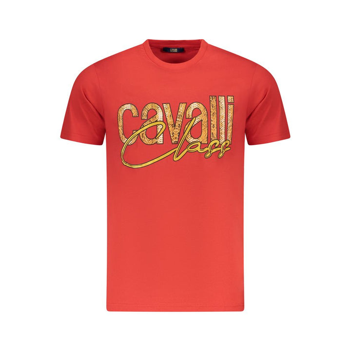 Cavalli Class Red Cotton Men T-Shirt