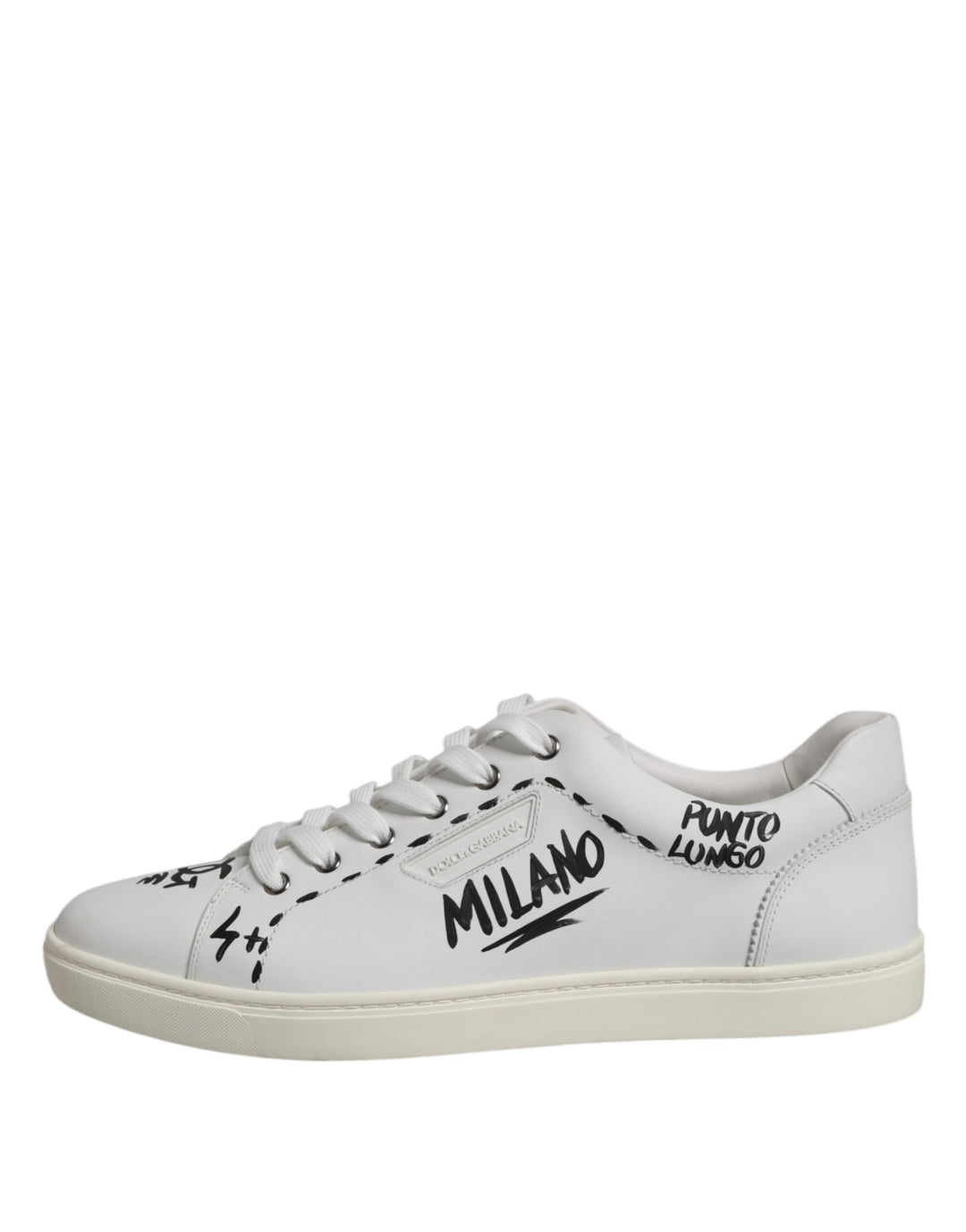 Dolce & Gabbana White London Calf Leather Men Sneakers Shoes