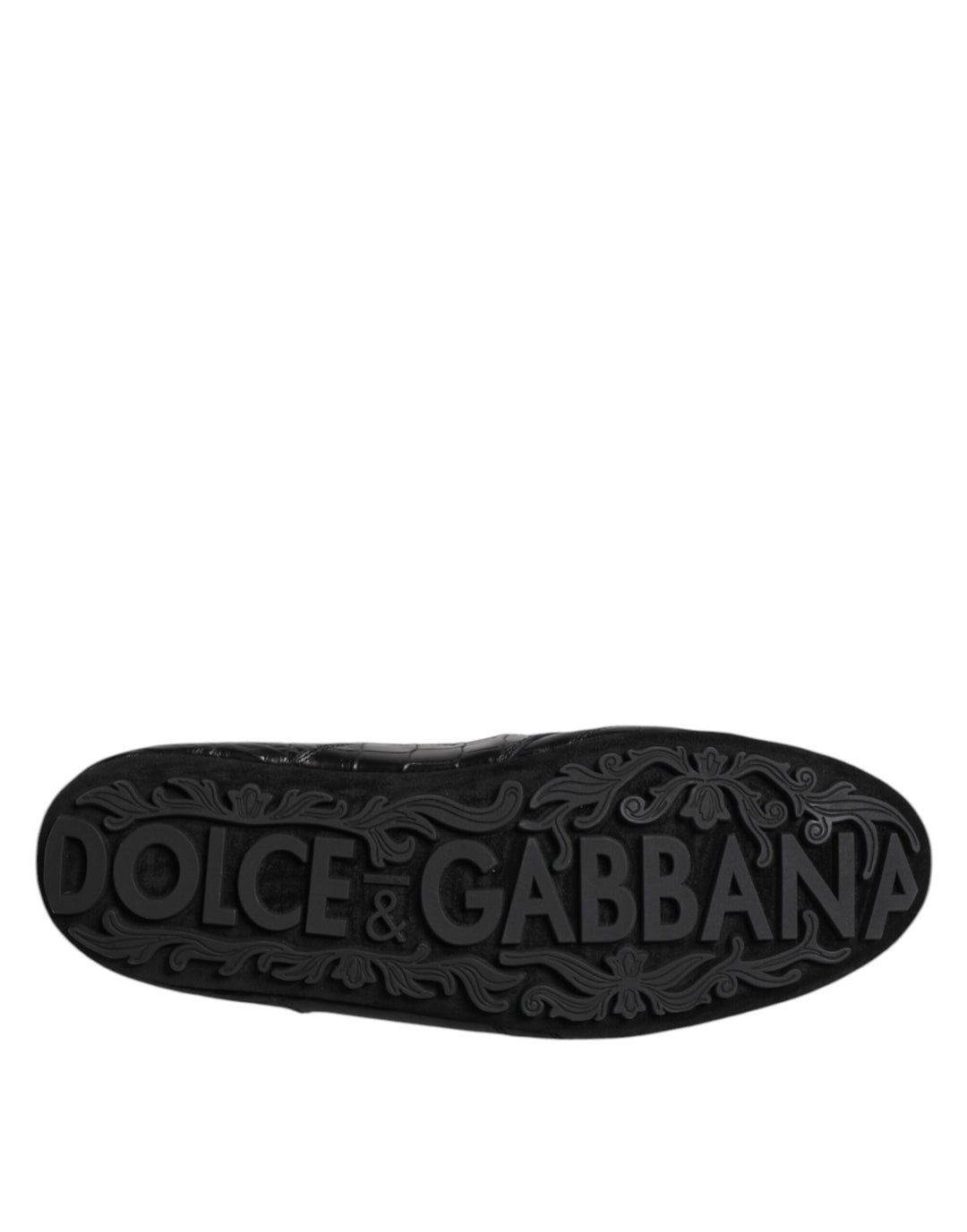 Dolce & Gabbana Black Exotic Leather Low Top Sneakers Shoes