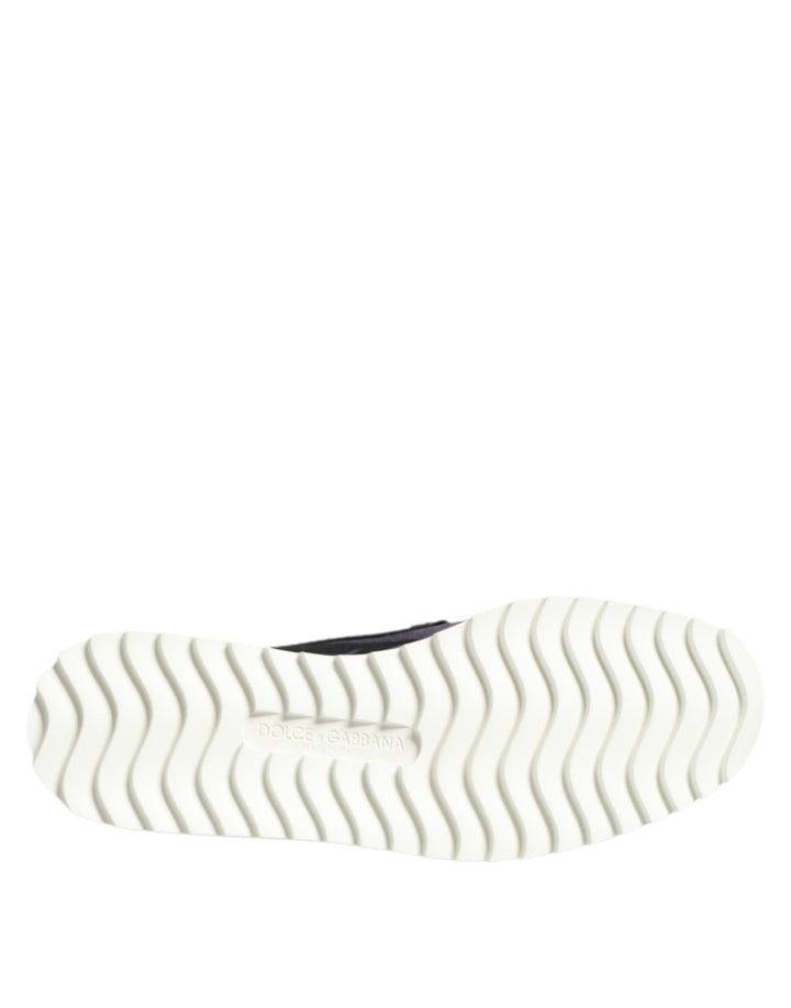 Dolce & Gabbana Black Tropical Slip On Men Sneakers Shoes