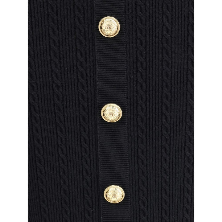 Balmain Gold Viscose Midi Skirt