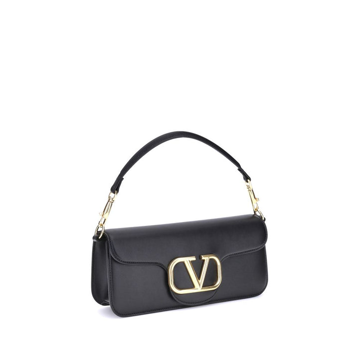 Valentino Garavani Black Calf Leather Bos Taurus Shoulder Bag