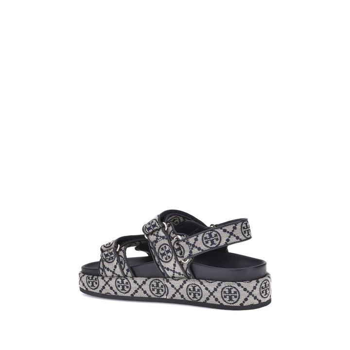 Tory Burch Blue Fabric Flat Sandals