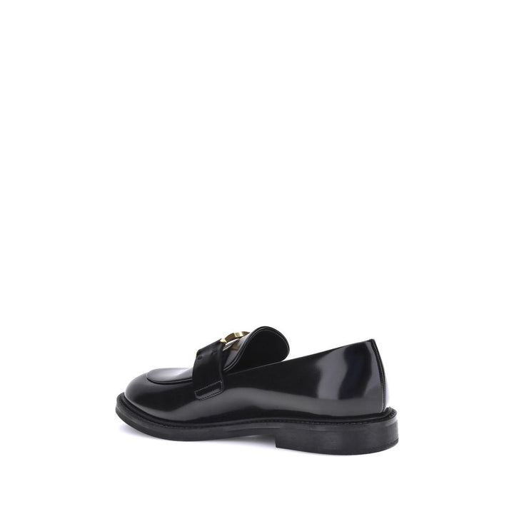 Chloé Black Calf Leather Bos Taurus Slip-On Loafers
