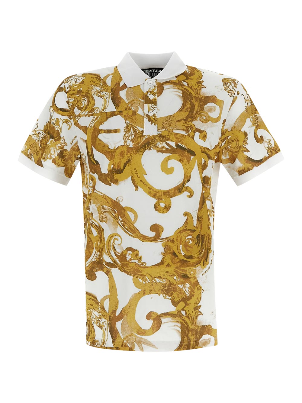 Versace Watercolour Couture Polo Shirt
