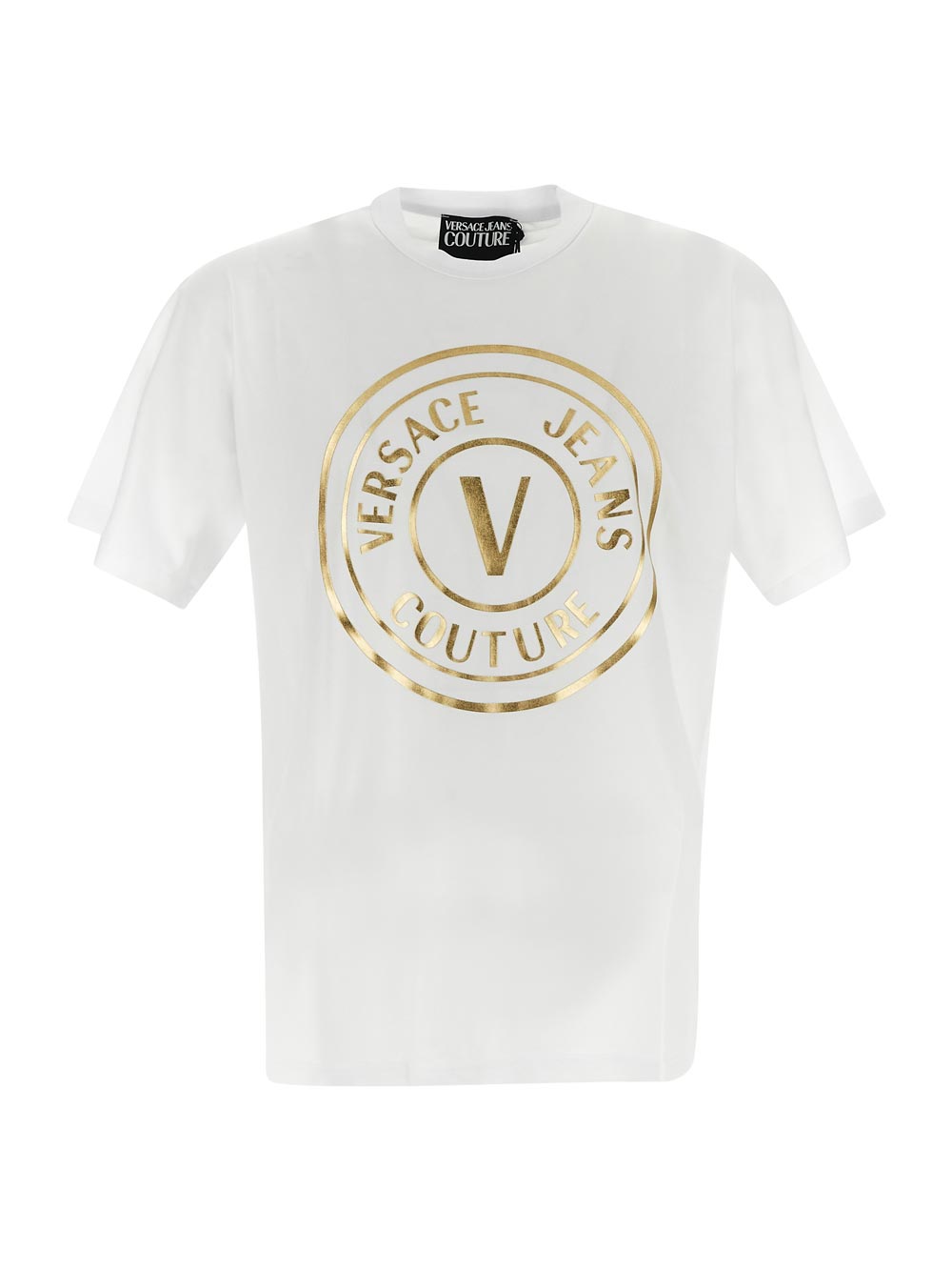 Versace V-Emblem Metallic Logo T-Shirt