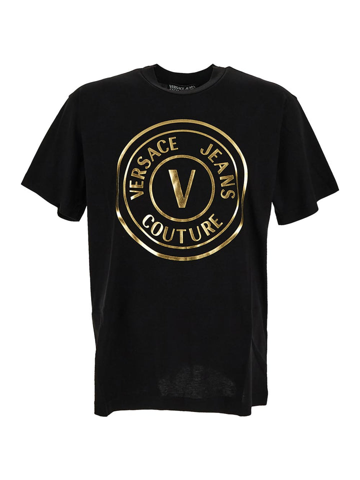 Versace V-Emblem Metallic Logo T-Shirt
