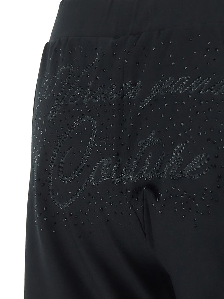 Versace Crystal Logo Flared Sweatpants
