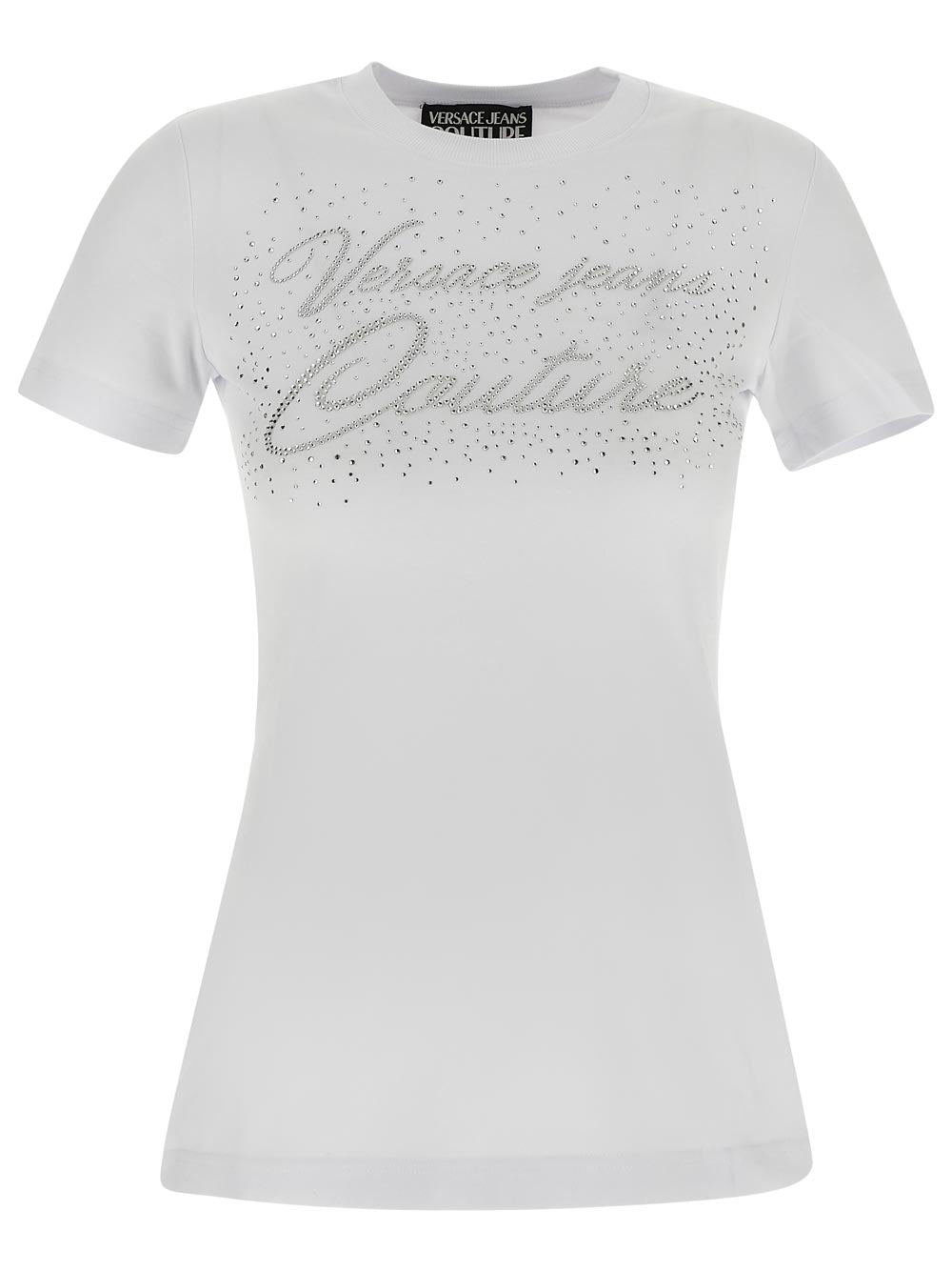 Versace Rhinestone-Detailed Cotton-Blend T-Shirt