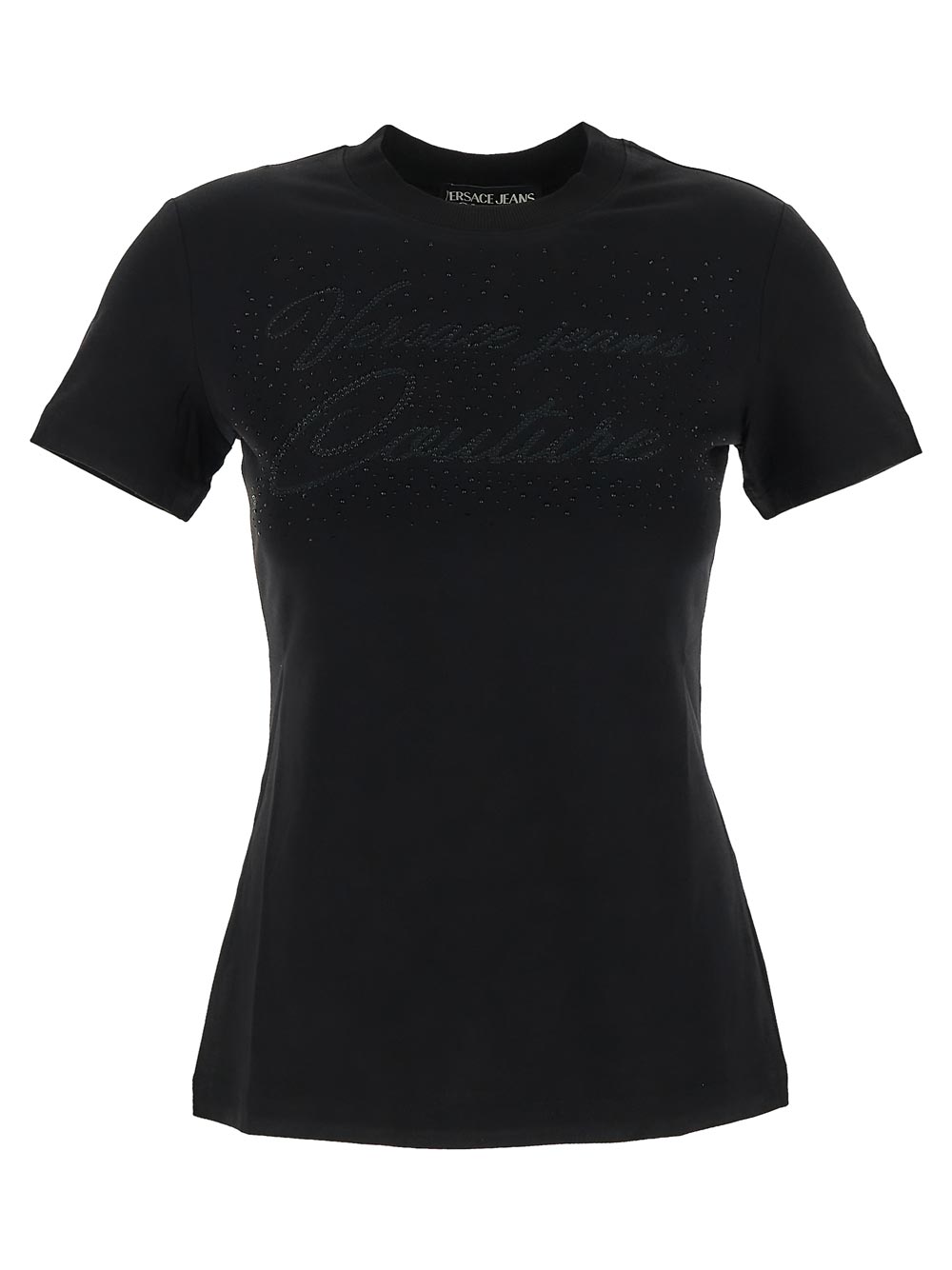 Versace Crystal-Logo Cotton T-Shirt