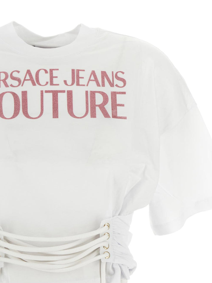Versace Logo Lace-Up T-Shirt