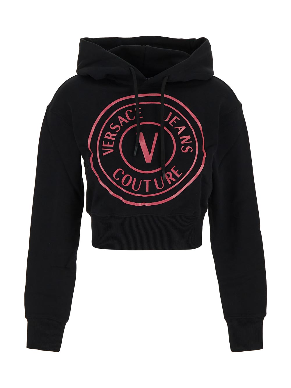 Versace V-Emblem Crop Hoodie