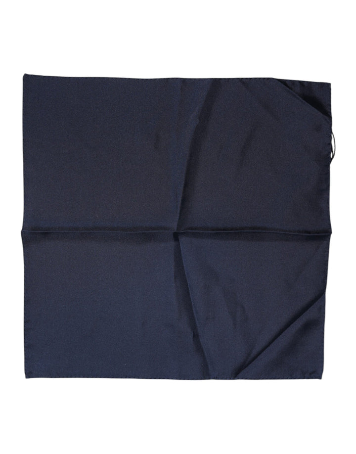 Dolce & Gabbana Dark Blue Silk Square Men Foulard Scarf
