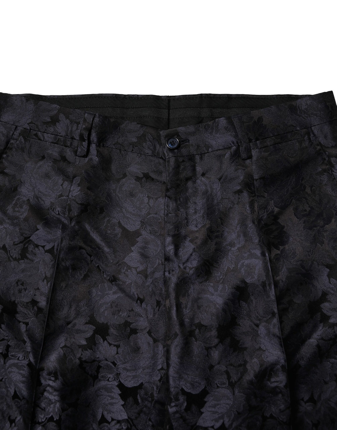 Dolce & Gabbana Dark Gray Black Jacquard 3 Piece Single Breasted Suit