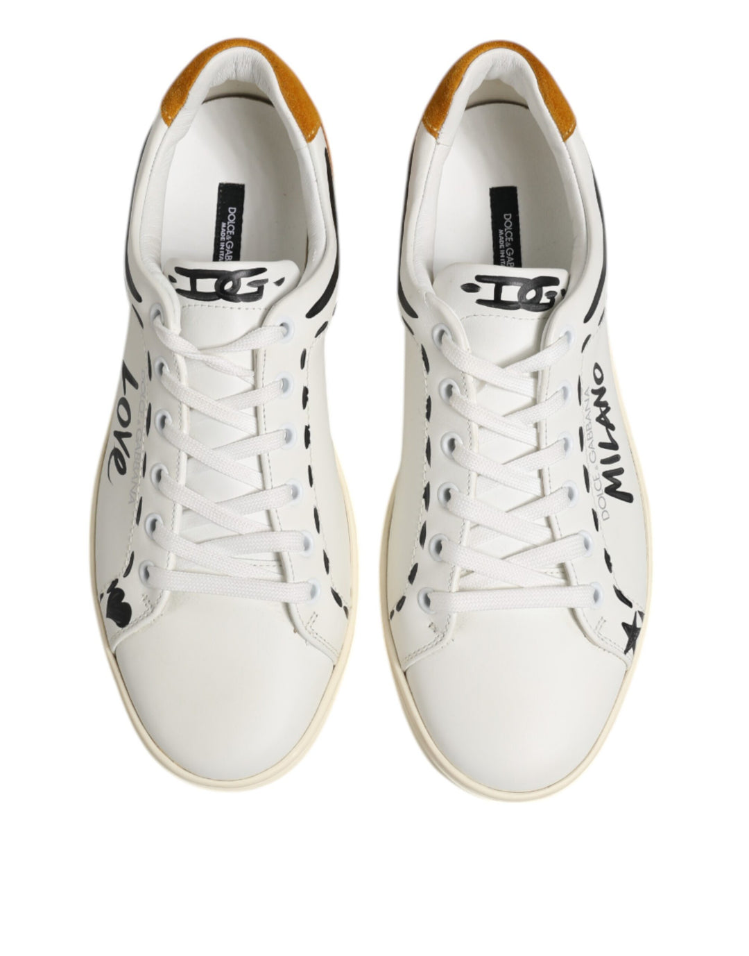 Dolce & Gabbana White Leather MILANO Low Top Sneakers Shoes