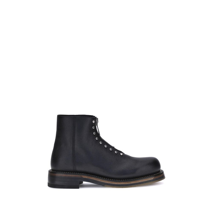 Alexander McQueen Black Calf Leather Bos Taurus Ankle Boots