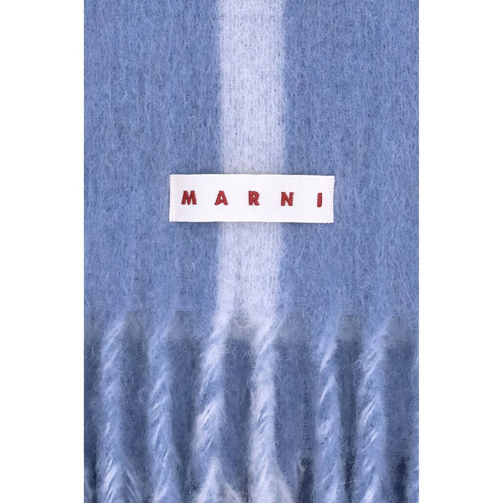 Marni Light Blue Wool Scarf