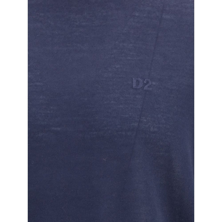 Dsquared² Blue Fleece Wool Turtleneck