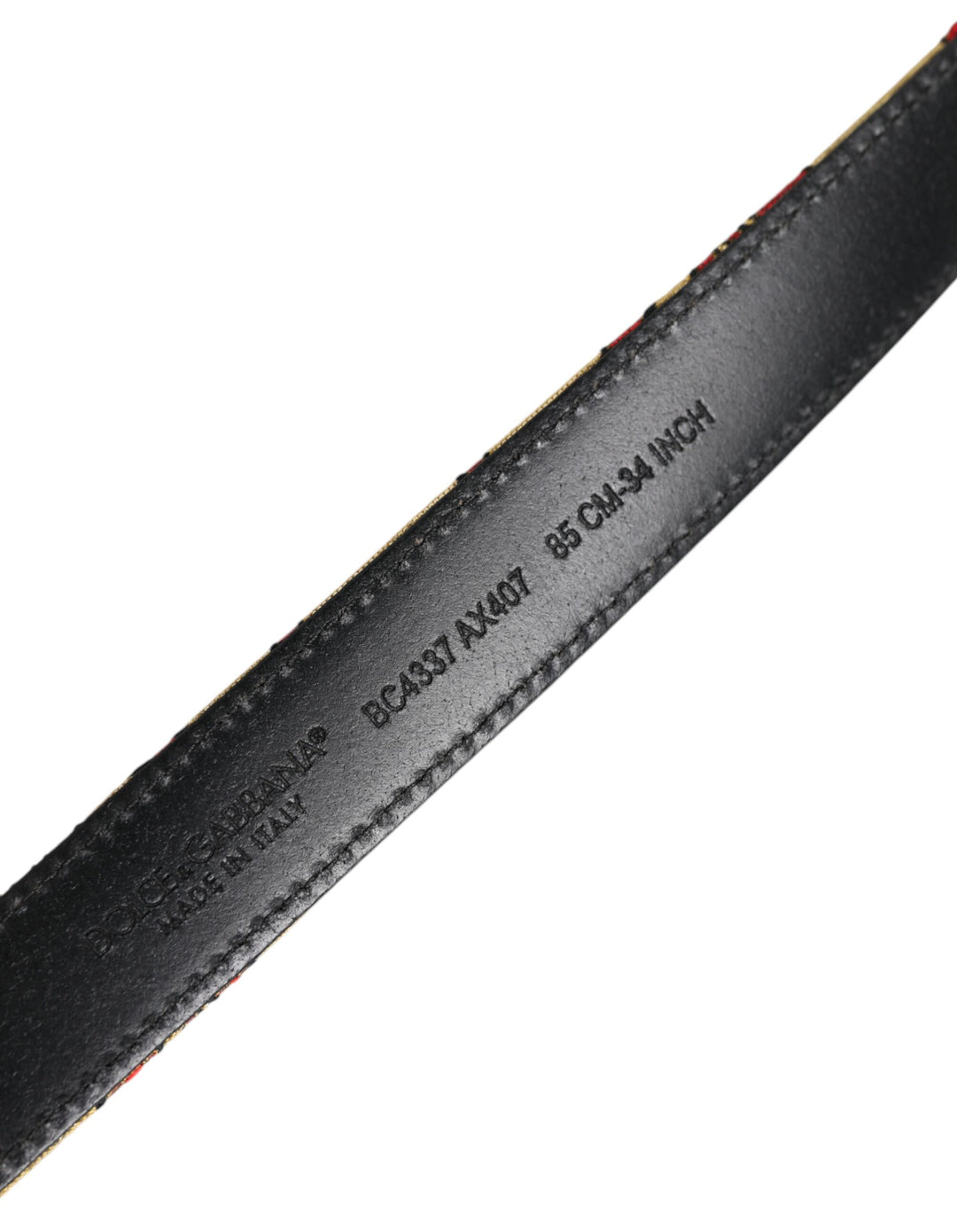 Dolce & Gabbana Gold Floral Jacquard Silver Metal Buckle Belt